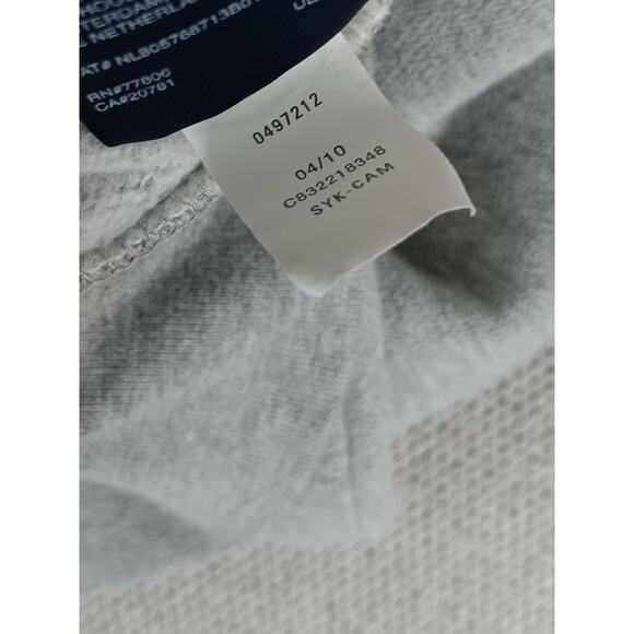 Tommy Hilfiger Hoodie Mens XL Gray Spell Out Zip Drawstring Street Casual Y2K - Picture 8 of 14